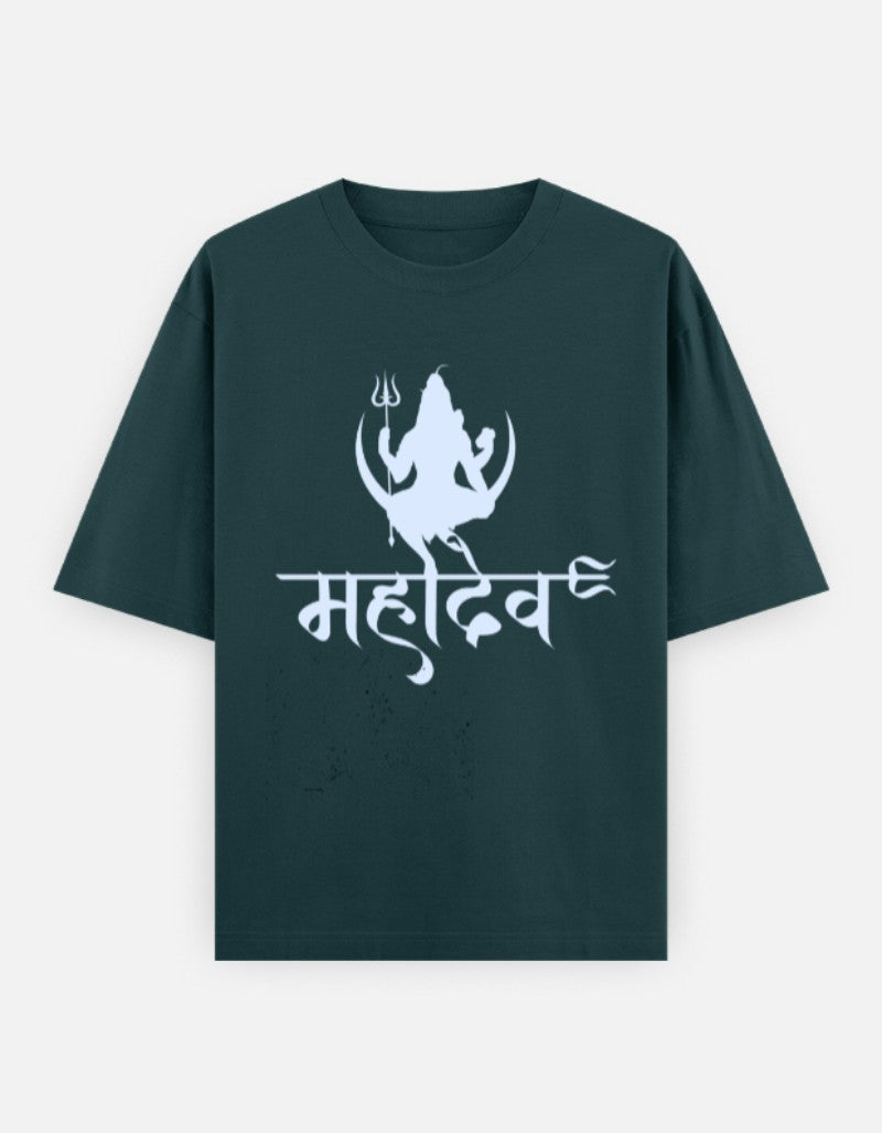 Petrol_Blue_Mahadev_Men_s_Oversized_T-Shirt
